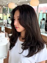 OX CREATION 深草 オックスクリエーション ミディアムレイヤー/顔まわりレイヤー/ミディアム/20代30代