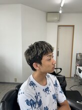 岡田理髪処 ナチュラルショート×メッシュ