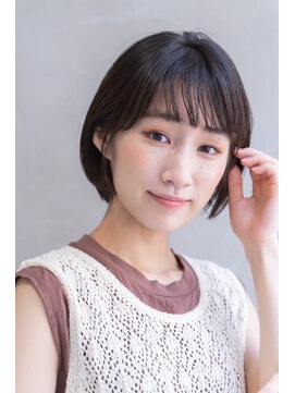 メーヴェ(Mowen) mowen 南堀江　ショートボブ×ブルーブラック×簡単スタイリング