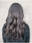 20代30代40代艶感アッシュグレージュ☆暗髪ゆるやかロング