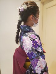 袴の着付け＆編みおろしヘア