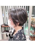 くせ毛改善ショート×ハイライト
