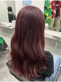 ピンクブラウンカラー［似合わせカット/レッドブラウン］
