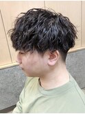 ツイストスパイラルパーマツイストパーマツーブロック刈り上げ
