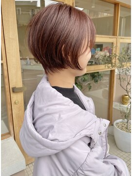 モカヘアー(mocha hair) ショートボブ/前下がり/ピンクカラー/透明感カラー/ブリーチなし