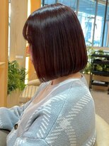 グリッター 仙台中央店(GRITTERs)&nbsp;髪質改善ストレート 艶髪ボブ グレージュカラー ダメージレス