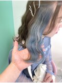 イヤリングカラー×pastel blue