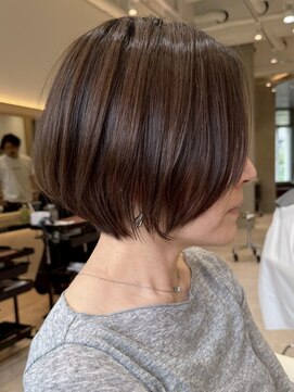 ソワネ 表参道(soigne) 表参道髪質改善カラーウルフショートカットベージュアッシュ50代