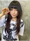 ハイライトカラーミルクティーベージュレイヤーカット