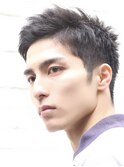Haleブルーブラックニュアンスパーマスパイキーショートバーバー