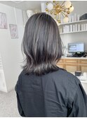 30代40代ミディアム白髪ぼかしハイライト白髪染め岡山レイヤー