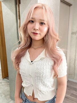 アロ 大阪梅田(alo) 【momoa】透明感ピンクミルクティー《ブリーチ/大阪梅田》