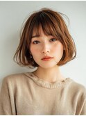 クラゲヘアー/小顔に見せるヘア/ココアベージュ/大口子安新子安