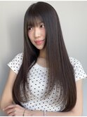 レイヤースタイルロングヘアブルージュグレージュ透明感艶カラー