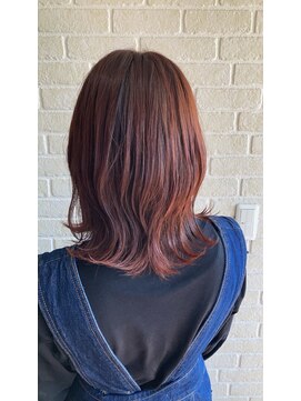 アボックス(abox) ミディアムボブ×ピンクブラウン