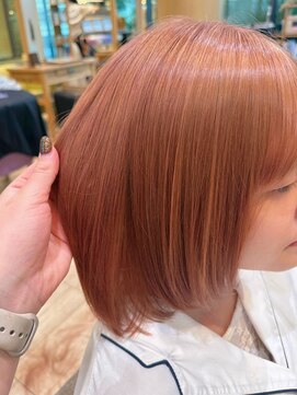 バイオレット 表参道店(Violet) ワンブリーチでつくるペールオレンジカラー