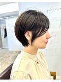 別府ショートボブ顔周りレイヤーカット髪質改善カラー