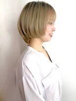カバーヘア ブリス 上尾西口店(COVER HAIR bliss) ミルクティーブロンド/くびれショート/丸みボブ◆夏カラーp上尾