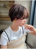 大人フレンチショート丸顔ひし形絶壁丸みベージュK20260712