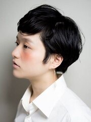 【keep hair design】黒髪×大人のモダンショート