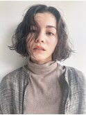 ボブのアンニュイウェーブパーマ