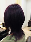 フェイスレイヤーウルフ風カットツヤ暖色カラーくびれシルエット