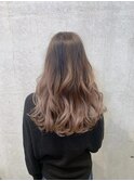 シフォンピンク×グレージュ グラデーション【中目黒/代官山】