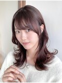 王道流し前髪/割れない薄く見えない顔周り/透明感ブラウン