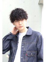 ネイビー(NAVY)&nbsp;圧倒的無造作のウェーブパーマ