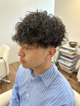 ルート(ROUTE) 刈り上げマッシュ×波巻きスパイラルパーマ