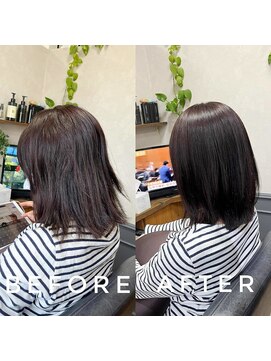 カミケン 清明店(kamiken.) 柔らかツヤツヤ美髪ストレート大人シンプル【カミケン清明店】