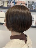 大人マッシュショート丸みショート黒髪ショートベリーショート