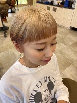 リモア(limore) ハイトーンベージュ/前髪裾カラーオレンジ