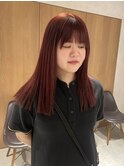 【小川】レッドブラウン/ワインレッド/ブリーチなしダブルカラー