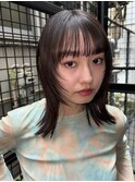 顔周りレイヤーカットグレージュカラーくびれボブショートカット