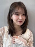 髪質改善縮毛矯正レイヤーカット顔周り前髪韓国ミニウルフ/
