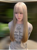 14384ホワイトアッシュ抜きっぱなしブリーチホワイトブロンド