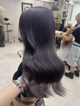 ロウル 池袋(LOWRL) ミルクティーブロンド/ダークブルー/デジタルパーマ/池袋