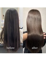 エルプラスヘアー 平尾店(L+hair)&nbsp;髪質改善トリートメント縮毛矯正艶感ブラウンストレート