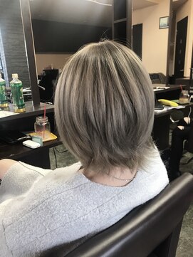 ヒスヘアー クリエイティブスペース(hys hair creative space by lauto) パールベージュグラデーション！ショートボブスタイル