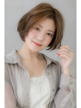 カバーヘア ブリス 戸田公園西口店(COVER HAIR bliss) 透け感シアベージュxかきあげ前髪グラボブZ戸田公園20代30代40代