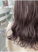 小顔セミウェットウェーブピンクベージュハイライトカラー