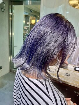 ロリム(RorriM) 切りっぱなし　ボブ　グレーパープル