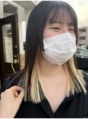 【コントラストカラー　ブラック×ホワイトブリーチ！】