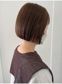 アンチフリッツで楽チン*すっきりミニボブ×柔らかベージュ