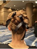 ヘアアレンジ×リボン