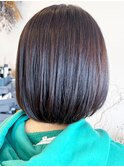 20代30代40代髪質改善カラーミディアムボブショコラブラウン艶感