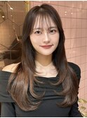 〇小顔薄めバング×レイヤーカット○