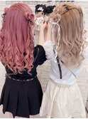 編み込みハートハーフツイン