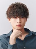 【シャドウパーマ】ブリーチなしアッシュブラウン韓国ラウンド